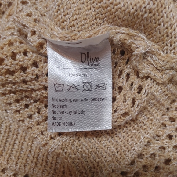 Olive Street Tan Open Knit Sweater Size XL - Picture 7 of 9